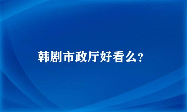 韩剧市政厅好看么？