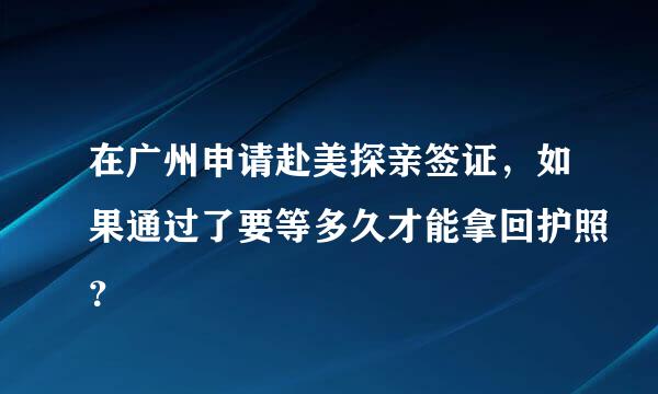 在广州申请赴美探亲签证，如果通过了要等多久才能拿回护照？