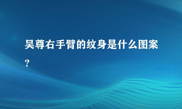 吴尊右手臂的纹身是什么图案？