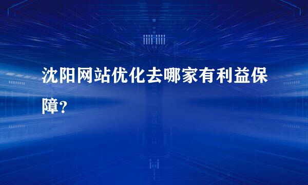 沈阳网站优化去哪家有利益保障？