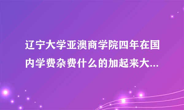 辽宁大学亚澳商学院四年在国内学费杂费什么的加起来大概多少钱？不算生活开销。