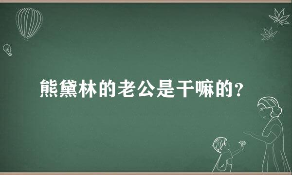 熊黛林的老公是干嘛的？