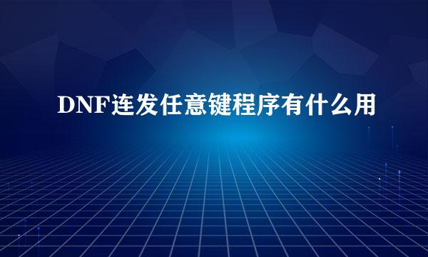 DNF连发任意键程序有什么用