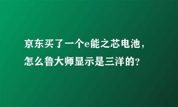 京东买了一个e能之芯电池，怎么鲁大师显示是三洋的？