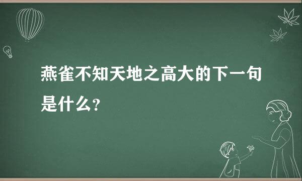 燕雀不知天地之高大的下一句是什么？