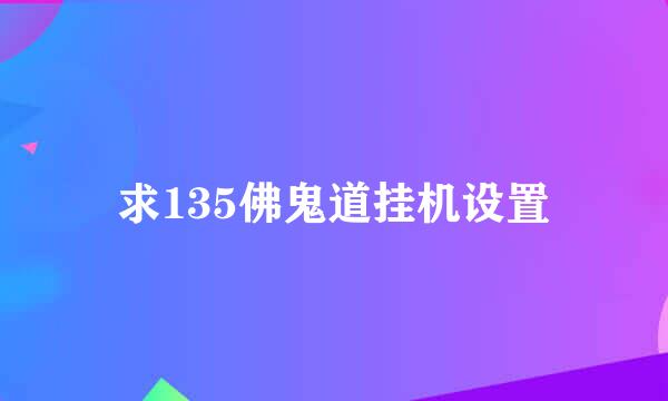 求135佛鬼道挂机设置