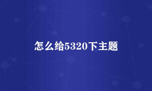 怎么给5320下主题