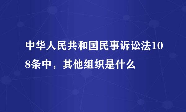 中华人民共和国民事诉讼法108条中，其他组织是什么