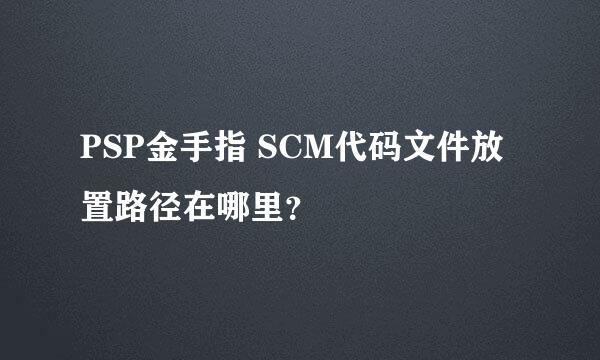 PSP金手指 SCM代码文件放置路径在哪里？