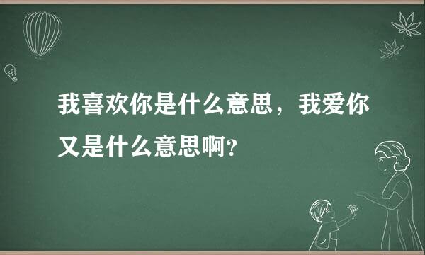 我喜欢你是什么意思，我爱你又是什么意思啊？