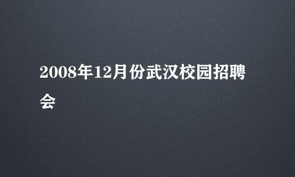 2008年12月份武汉校园招聘会