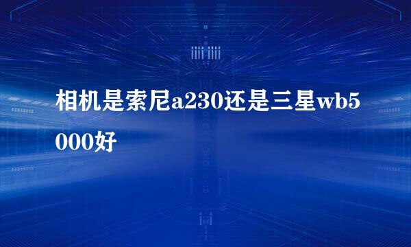 相机是索尼a230还是三星wb5000好