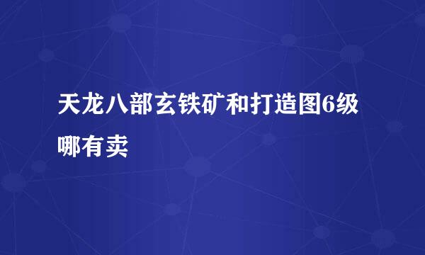 天龙八部玄铁矿和打造图6级哪有卖