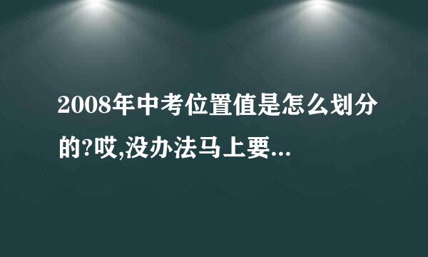 2008年中考位置值是怎么划分的?哎,没办法马上要中考了,不担心也不行啊,大家帮帮忙啊