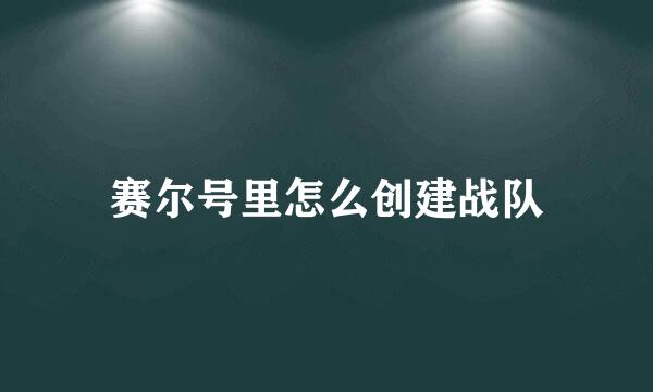 赛尔号里怎么创建战队