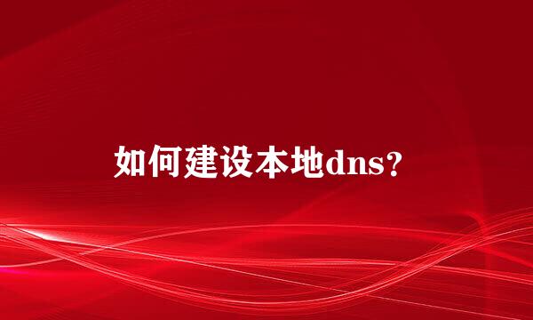 如何建设本地dns？