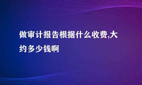 做审计报告根据什么收费,大约多少钱啊