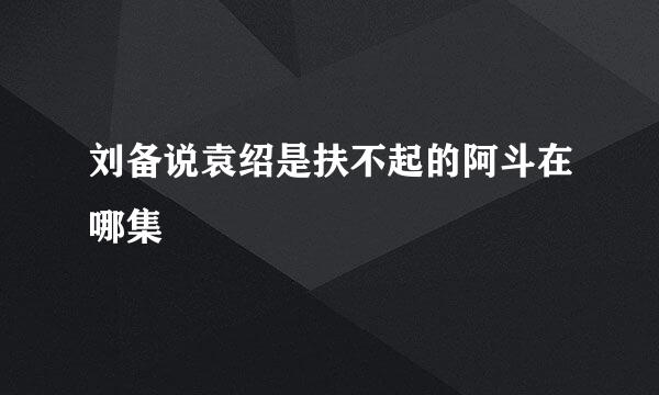 刘备说袁绍是扶不起的阿斗在哪集