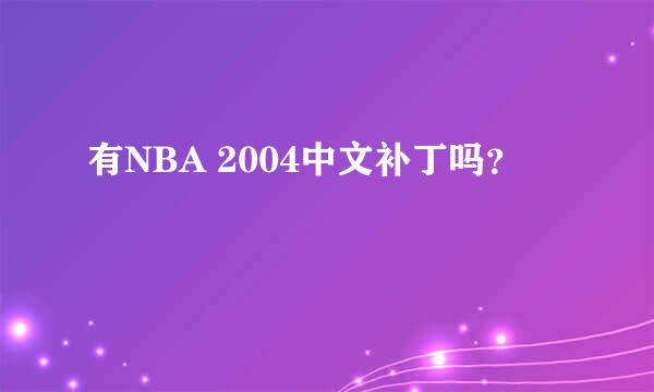 有NBA 2004中文补丁吗？