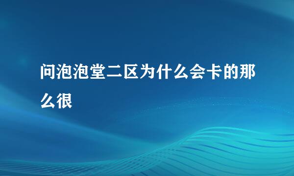 问泡泡堂二区为什么会卡的那么很