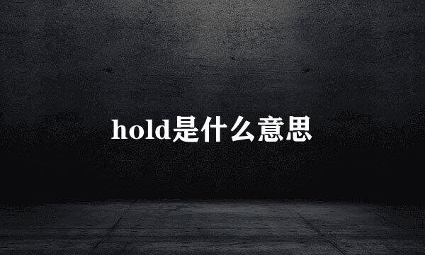 hold是什么意思