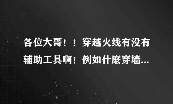 各位大哥！！穿越火线有没有辅助工具啊！例如什麽穿墙的，分别给个下载地址？