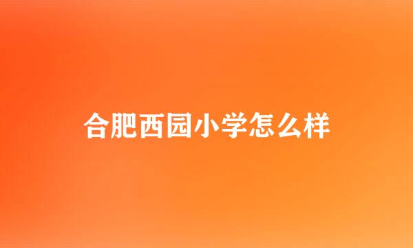 合肥西园小学怎么样