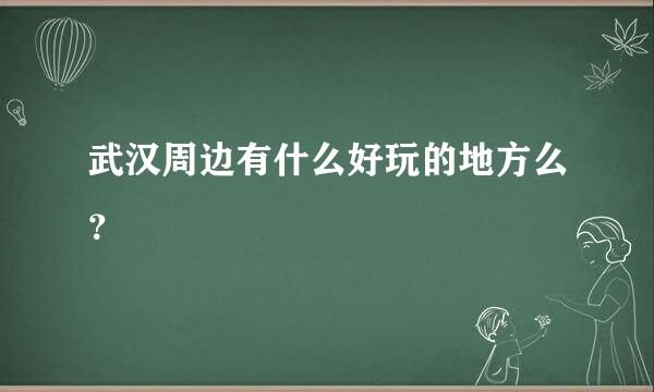 武汉周边有什么好玩的地方么？