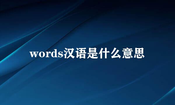 words汉语是什么意思