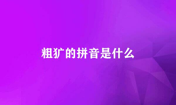 粗犷的拼音是什么