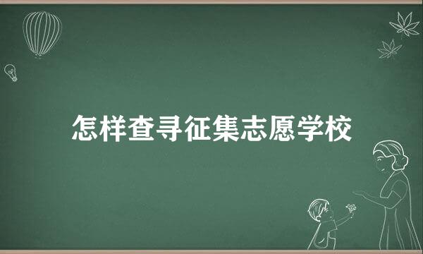 怎样查寻征集志愿学校