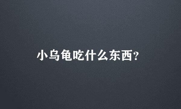 小乌龟吃什么东西？