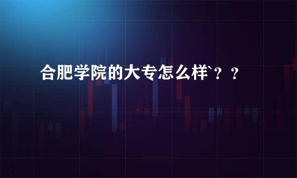 合肥学院的大专怎么样`？？