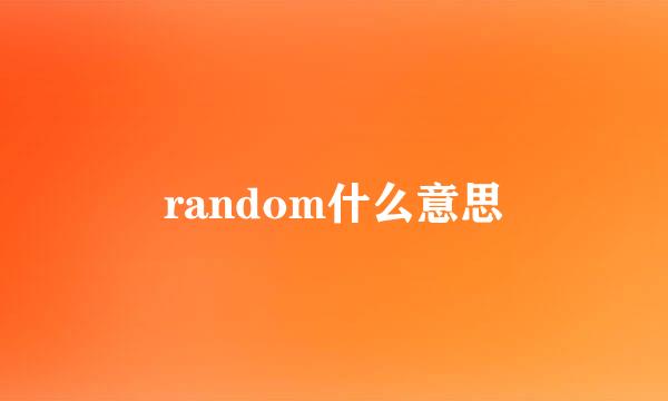 random什么意思