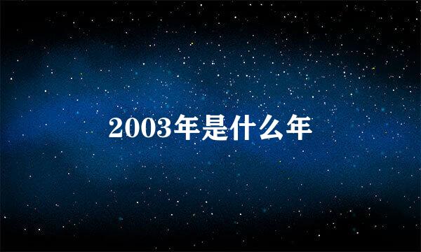 2003年是什么年