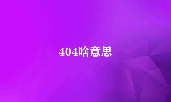 404啥意思