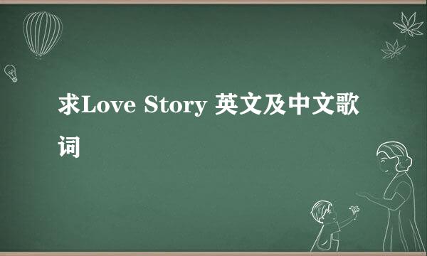 求Love Story 英文及中文歌词