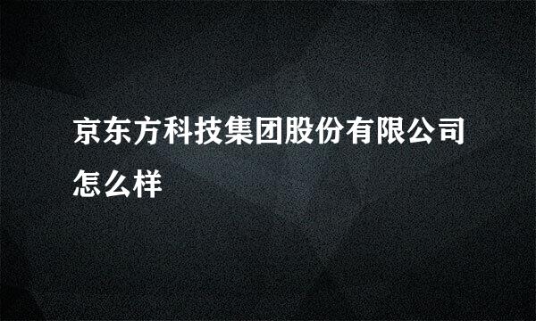 京东方科技集团股份有限公司怎么样