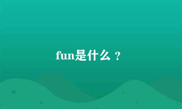 fun是什么 ？