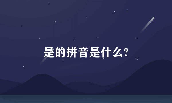 是的拼音是什么?