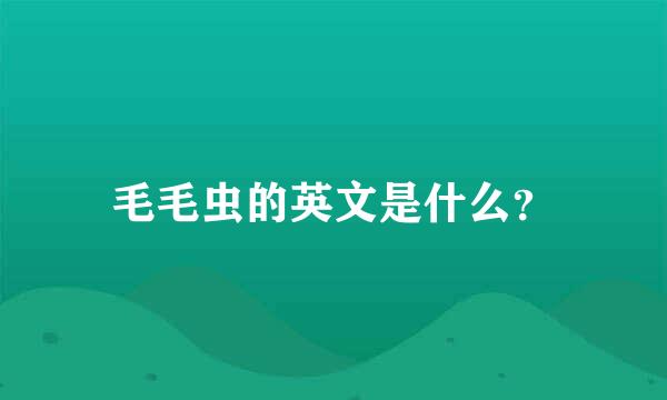 毛毛虫的英文是什么？