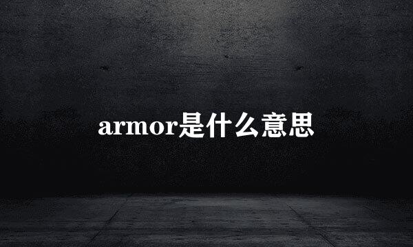 armor是什么意思