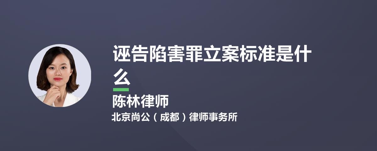 诬告陷害罪立案标准是什么