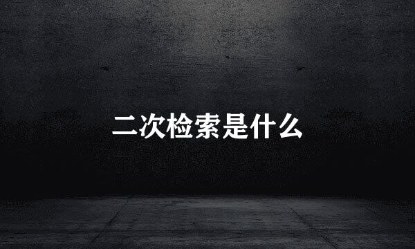 二次检索是什么