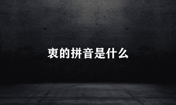 衷的拼音是什么