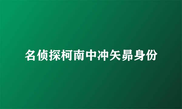 名侦探柯南中冲矢昴身份