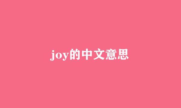 joy的中文意思