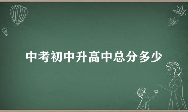 中考初中升高中总分多少