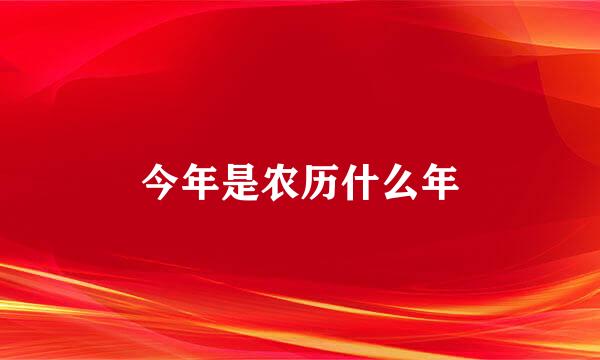 今年是农历什么年