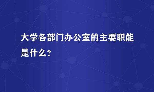 大学各部门办公室的主要职能是什么？